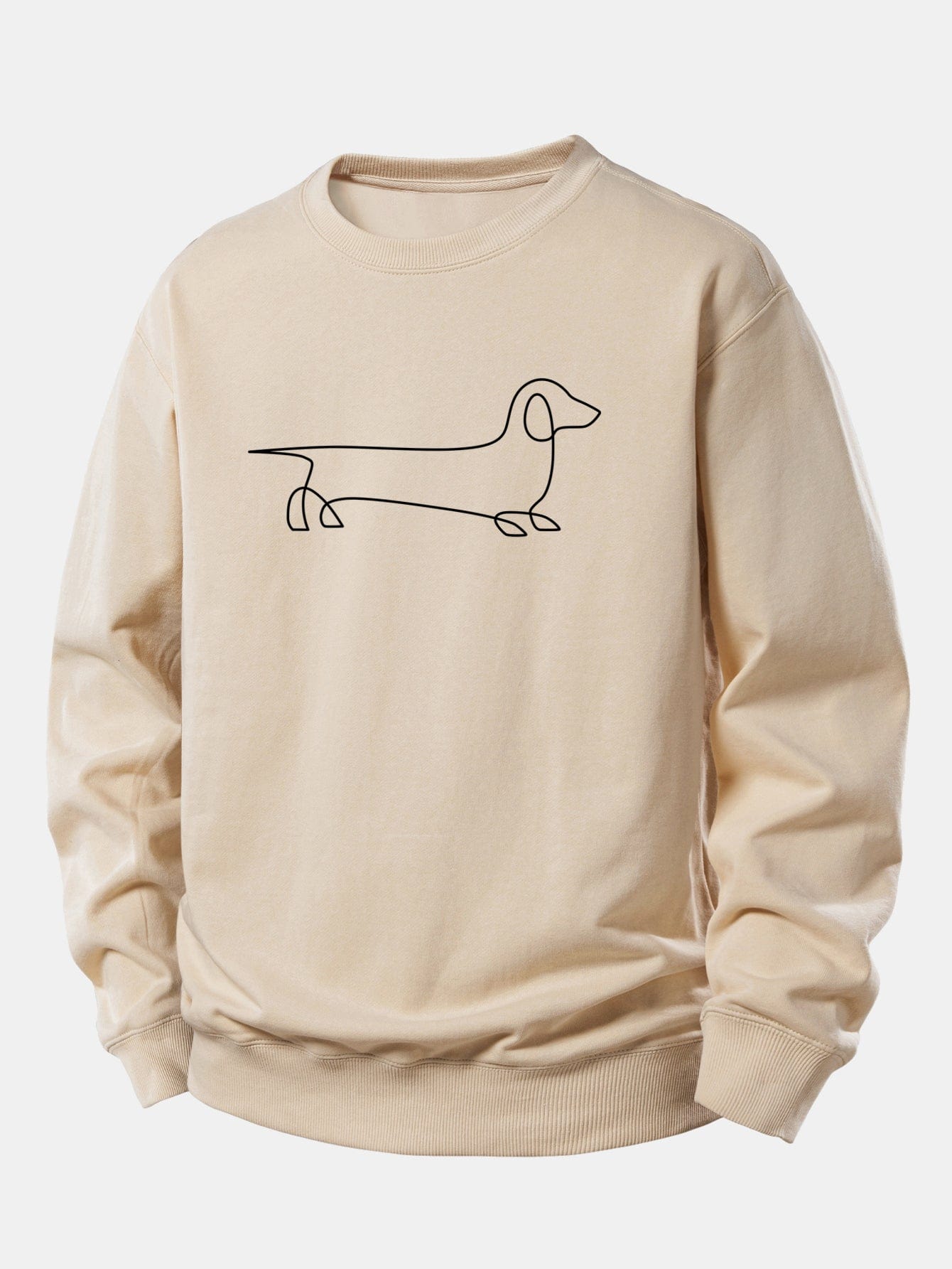 Velira Sweatshirts Smėlinė / XS Linijos taksų spaudas laisvas džemperis