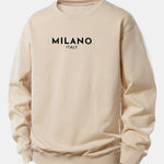 Velira Sweatshirts Smėlinė / XS Milano spaudinys laisvas megztinis