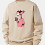 Velira Sweatshirts Smėlinė / XS Rožinė Pantera Spauda Laisva Fit Džemperis