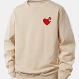 Velira Sweatshirts Smėlinė / XS Širdies dėlionės spaudinys laisvo kirpimo džemperis