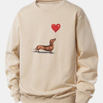 Velira Sweatshirts Smėlinė / XS Širdies formos balionas šunų veislės printas laisvo kirpimo džemperis