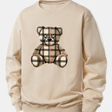 Velira Sweatshirts Smėlinė / XS Tikrinto Lokio Spaudas Laisvas Palaidinukas
