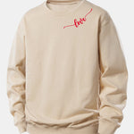 Velira Sweatshirts Smėlio / XS Meilės Spauda Laisvo Kirpimo Moteriškas Megztinis