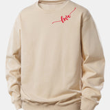 Velira Sweatshirts Smėlio / XS Meilės Spauda Laisvo Kirpimo Moteriškas Megztinis