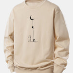 Velira Sweatshirts Smėlio / XS Mėnulio Astronauto Spauda Laisvo Pjūvio Džemperis