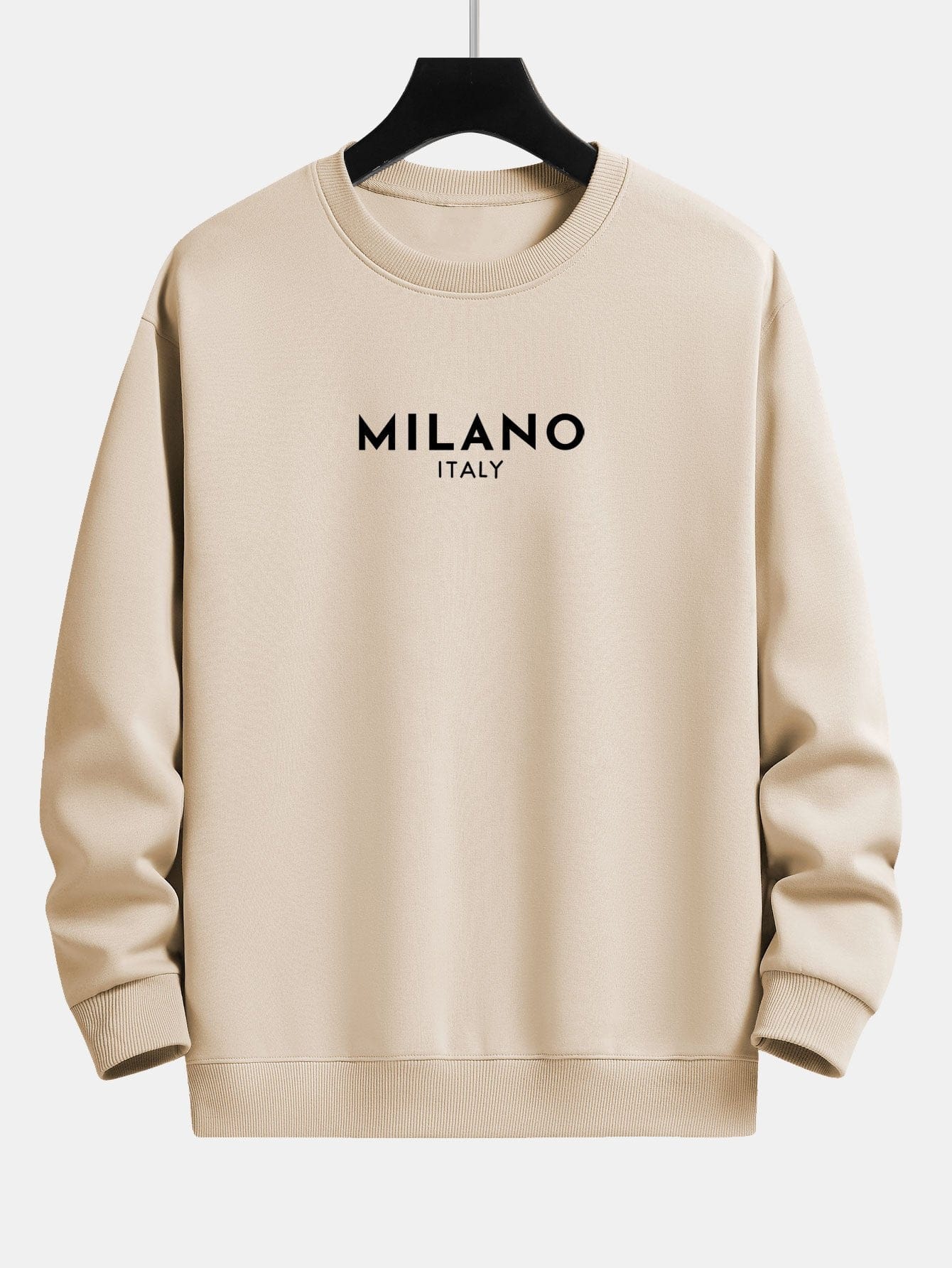 Velira Sweatshirts smėlio / XS Milano spaudinys laisvas prigludimas megztinis