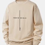 Velira Sweatshirts Smėlio / XS Tikėjimo spauda laisvo kirpimo džemperis