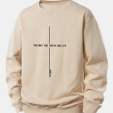 Velira Sweatshirts Smėlio / XS Tikėjimo spauda laisvo kirpimo džemperis