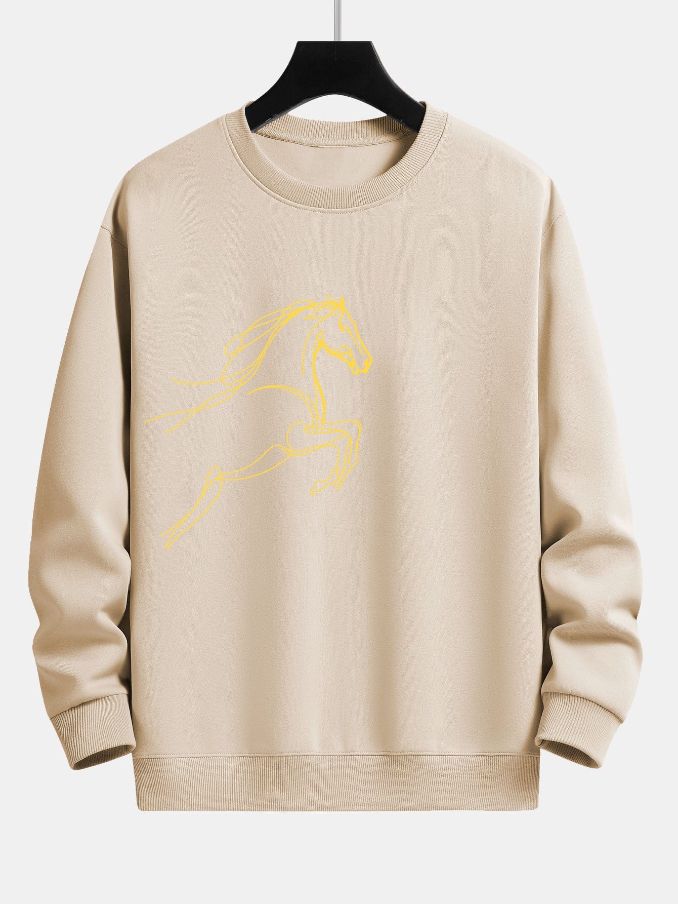 Velira Sweatshirts Smėlio / XS Žirgo Metų Grafikos Laisvalaikio Fit Palaidinė