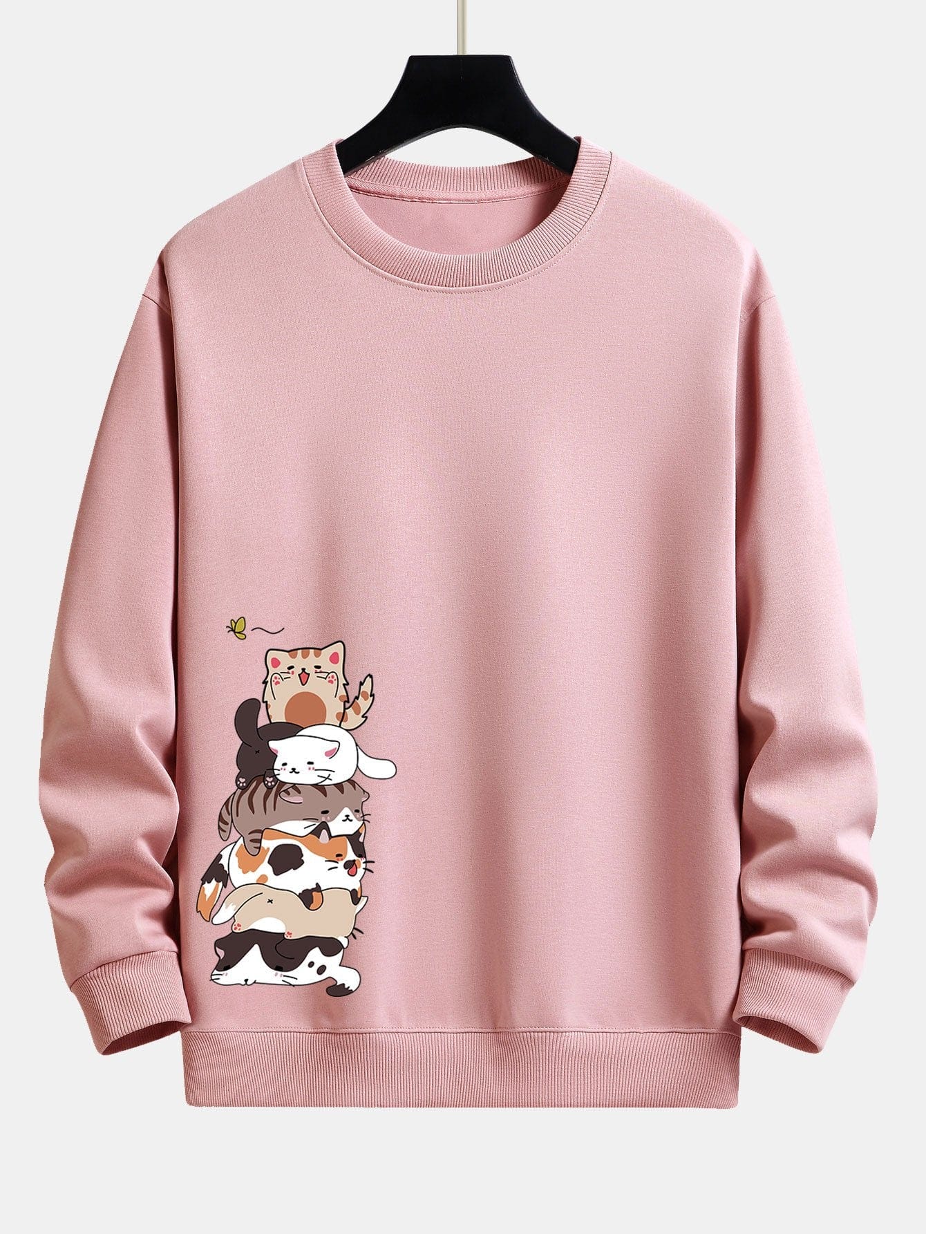 Velira Sweatshirts šviesiai rožinė / S Karinio Katino Spauda Laisvalaikio Palaidinė