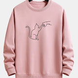 Velira Sweatshirts šviesiai rožinė / S Katės Fist Bump Spaudimo Relax Fit Palaidinukė