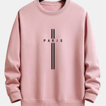 Velira Sweatshirts šviesiai rožinė / S Paryžiaus Dryžuotas Laisvas Pritaikymas Sportinis Megztinis