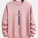 Velira Sweatshirts šviesiai rožinė / S Paryžiaus Dryžuotas Laisvas Pritaikymas Sportinis Megztinis