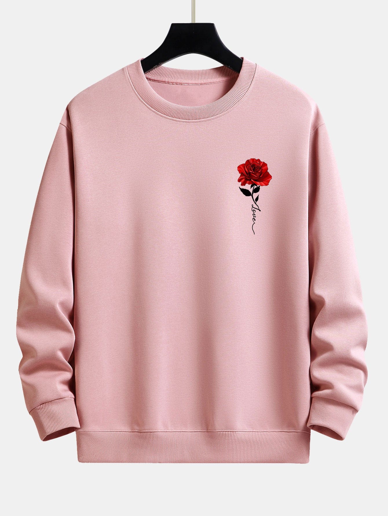 Velira Sweatshirts šviesiai rožinė / S Rožių Rašto Laisvas Fit Megztinis