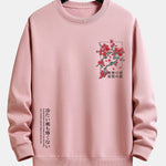 Velira Sweatshirts šviesiai rožinė / S Sakuro žiedų šūkio spauda laisvo kirpimo džemperis