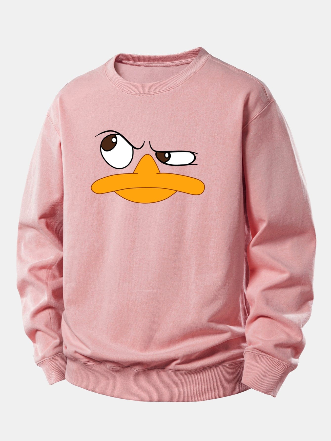 Velira Sweatshirts Šviesiai rožinė / XS Emotikonų antis spauda laisvo kirpimo džemperis