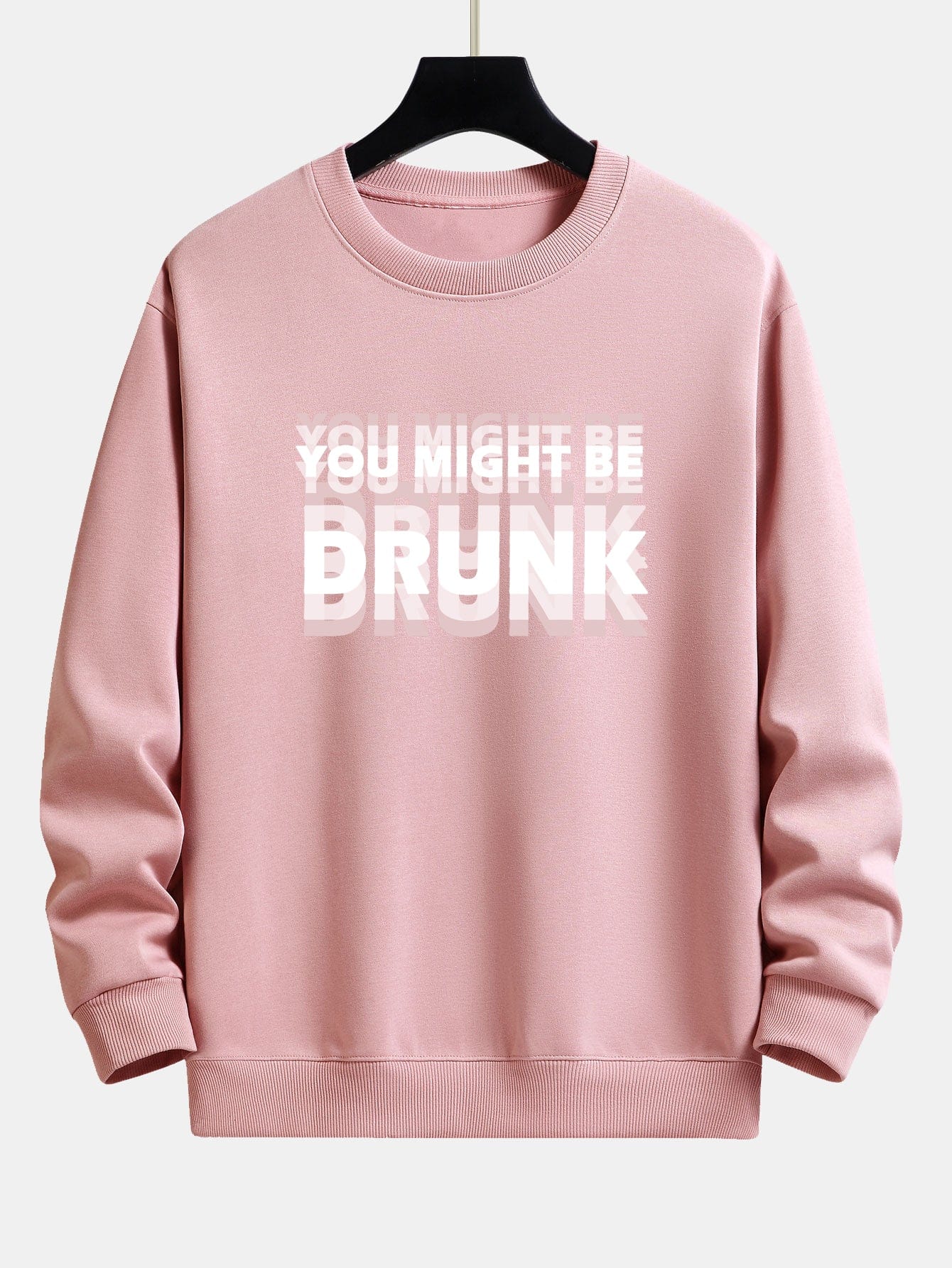 Velira Sweatshirts šviesiai rožinė / XS Galbūt esate apsvaigęs spausdinimo laisvo kirpimo džemperis