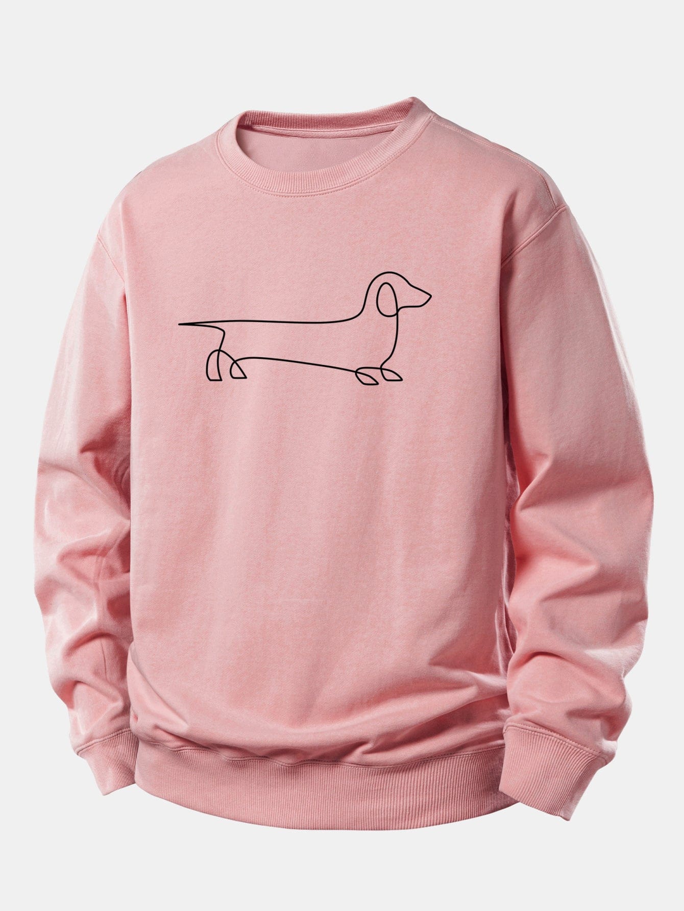 Velira Sweatshirts Šviesiai rožinė / XS Linijos taksų spaudas laisvas džemperis