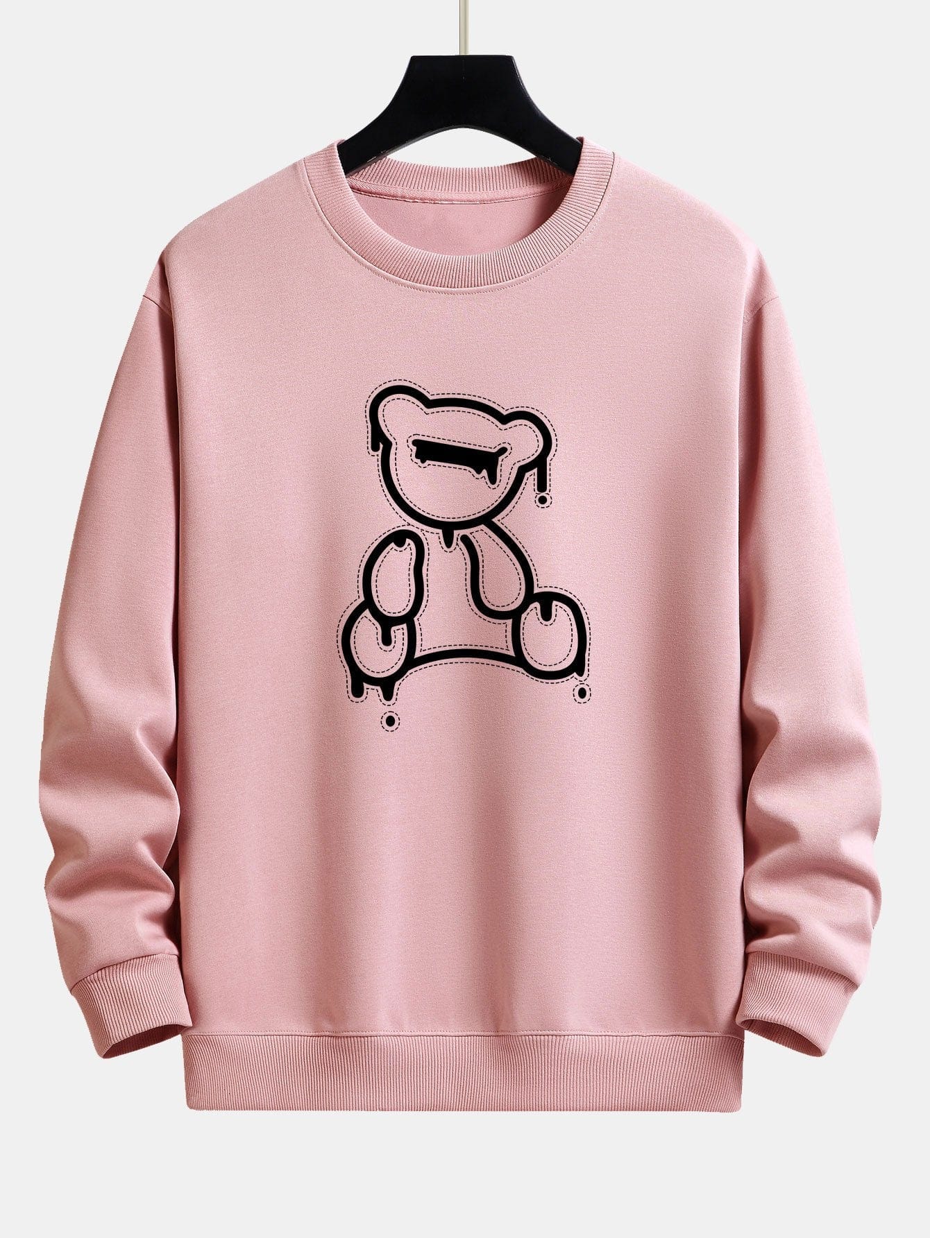 Velira Sweatshirts šviesiai rožinė / XS Lino lokio atspaudo laisvas fit džemperis