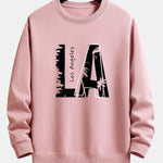 Velira Sweatshirts šviesiai rožinė / XS Los Andželo spauda laisvo kirpimo džemperis