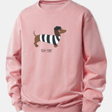 Velira Sweatshirts Šviesiai rožinė / XS Prancūzų taksų spauda laisvo kirpimo džemperis