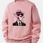 Velira Sweatshirts Šviesiai rožinė / XS Rožinė džentelmenų panteros spauda laisvo kirpimo megztinis