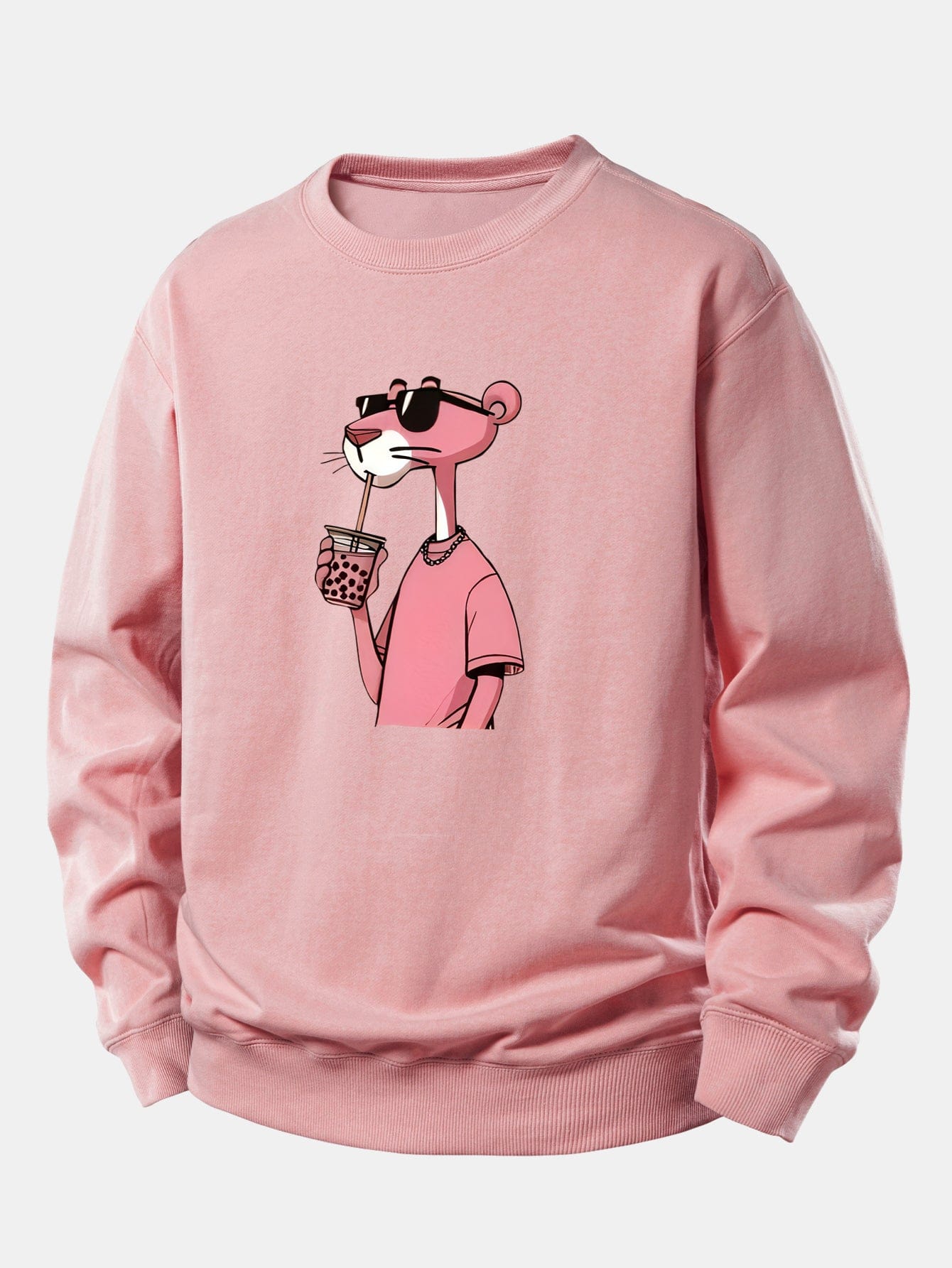 Velira Sweatshirts Šviesiai rožinė / XS Rožinė Pantera Spauda Laisva Fit Džemperis
