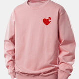 Velira Sweatshirts Šviesiai rožinė / XS Širdies dėlionės spaudinys laisvo kirpimo džemperis