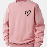 Velira Sweatshirts Šviesiai rožinė / XS Širdies Raštas Laisvo Pjūvio Megztinis