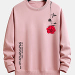 Velira Sweatshirts šviesiai rožinė / XS Sloganas Rožių Spauda Laisvas Fit Palaidinė