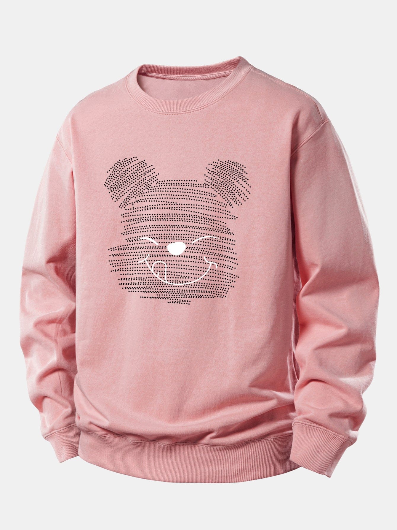Velira Sweatshirts Šviesiai rožinė / XS Taškuotas meškiukas spauda laisvas megztinis