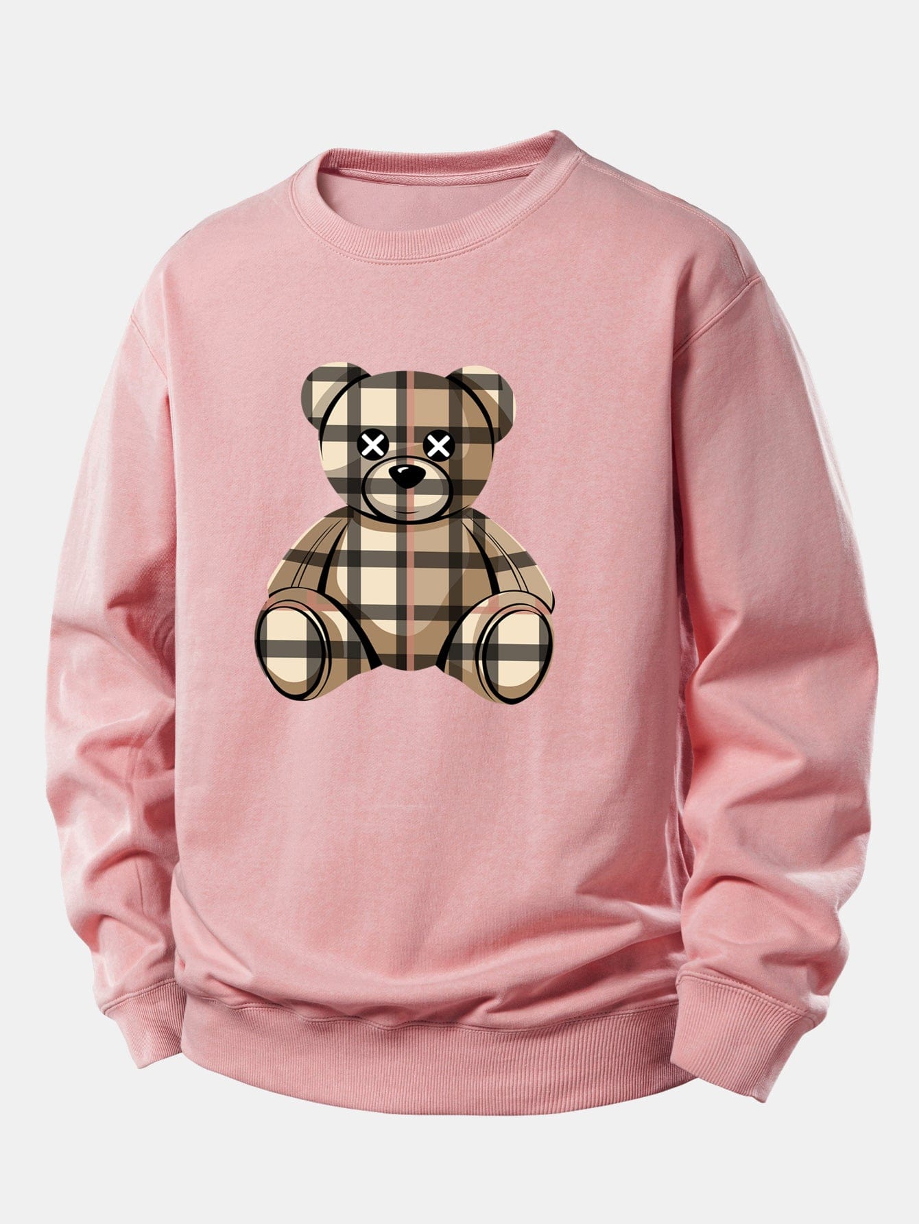 Velira Sweatshirts Šviesiai rožinė / XS Tikrinto Lokio Spaudas Laisvas Palaidinukas