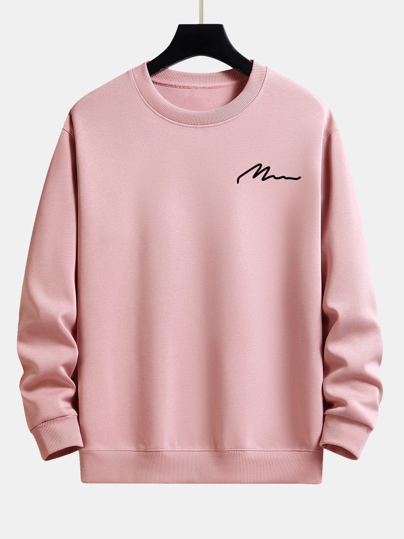 Velira Sweatshirts Šviesiai rožinė / XS Vyrų šūkio spaudos laisvo kirpimo džemperis
