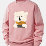 Velira Sweatshirts Šviesiai rožinė / XS Žiovaujantis Šuniukas Spauda Laisvas Fit Džemperis