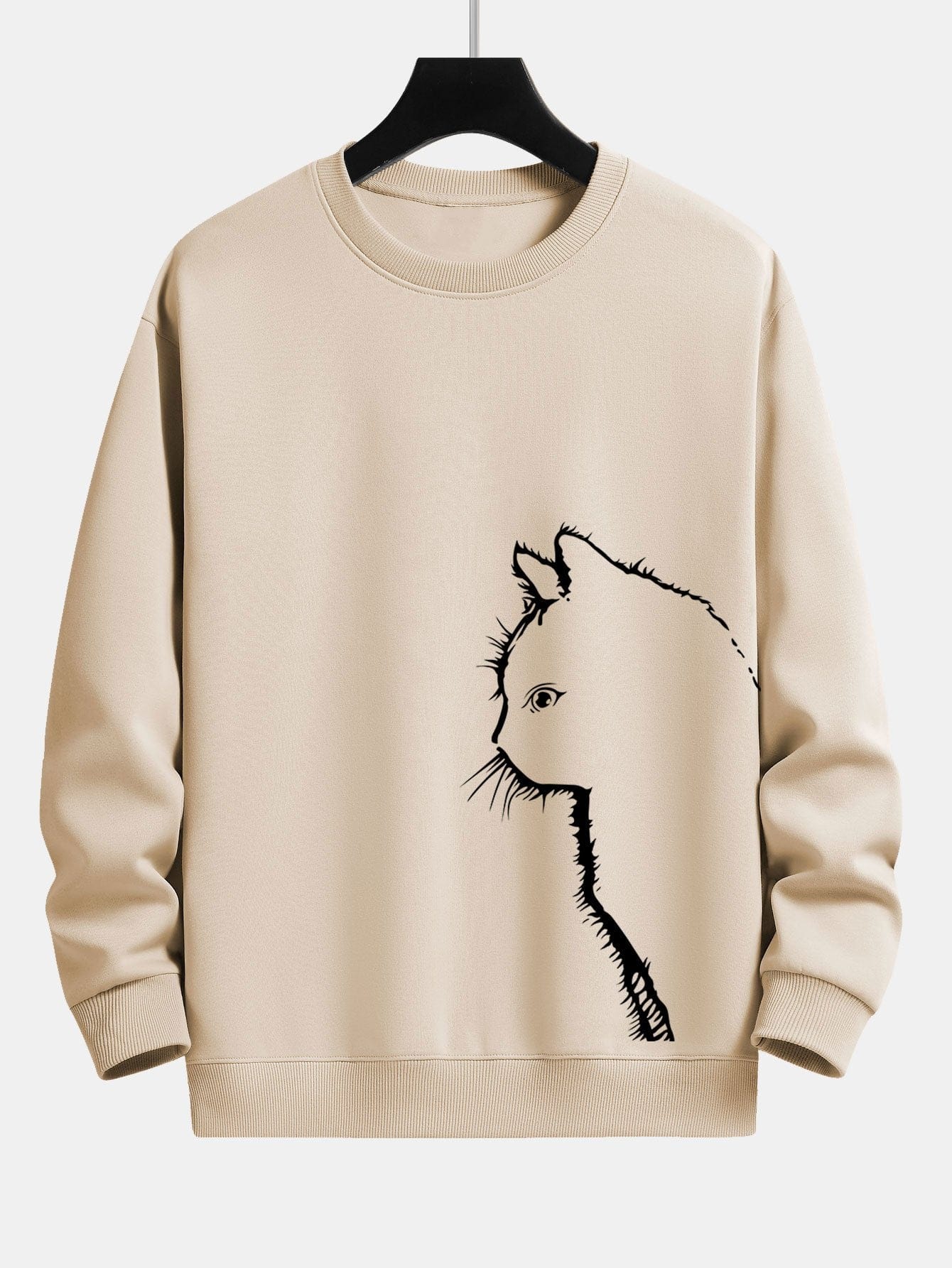 Velira Sweatshirts šviesiai ruda / S Katės Siluetas Spausdinimas Laisvas Fit Palaidinukė