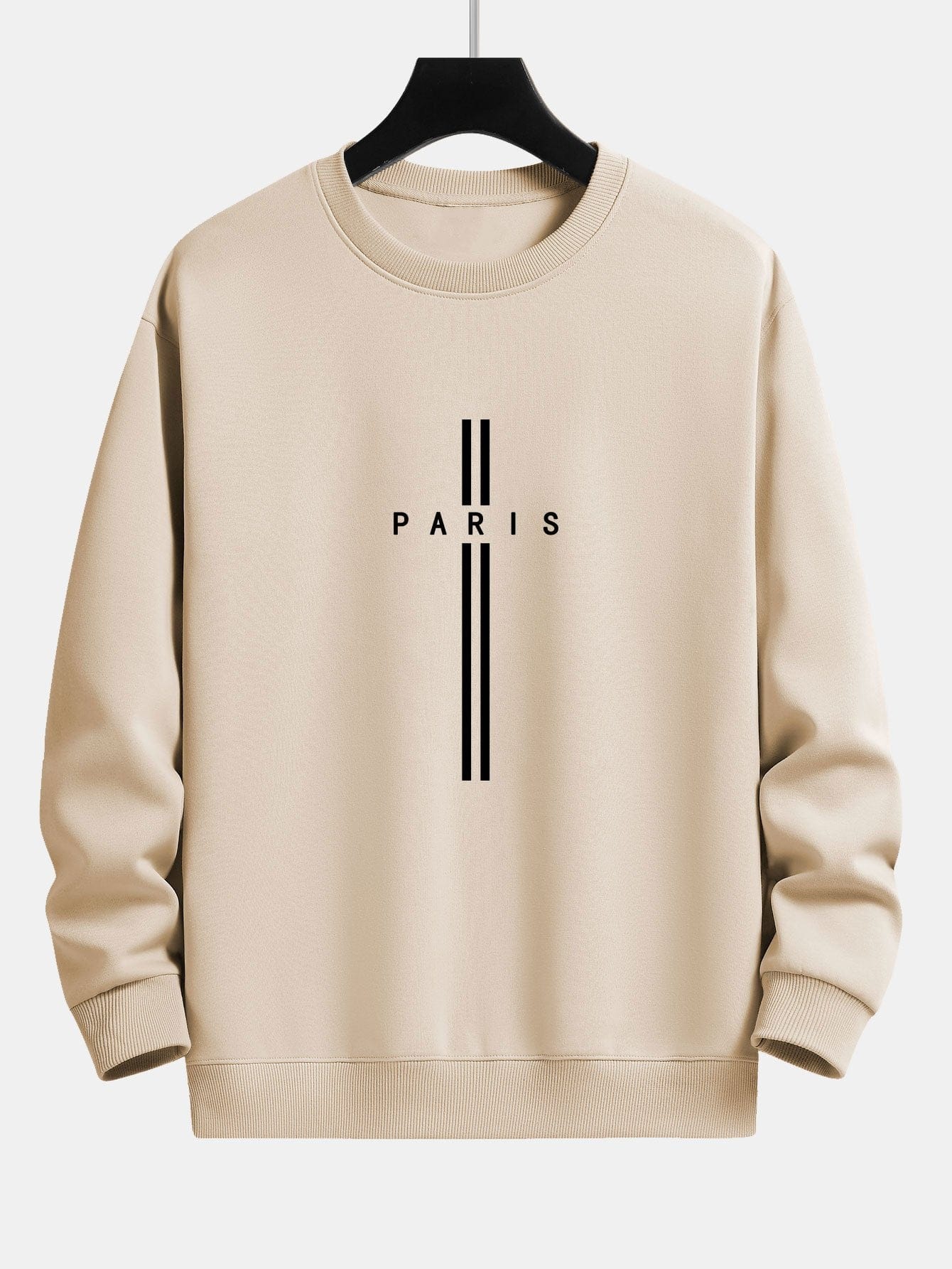 Velira Sweatshirts šviesiai ruda / S Paryžiaus Dryžuotas Laisvas Pritaikymas Sportinis Megztinis