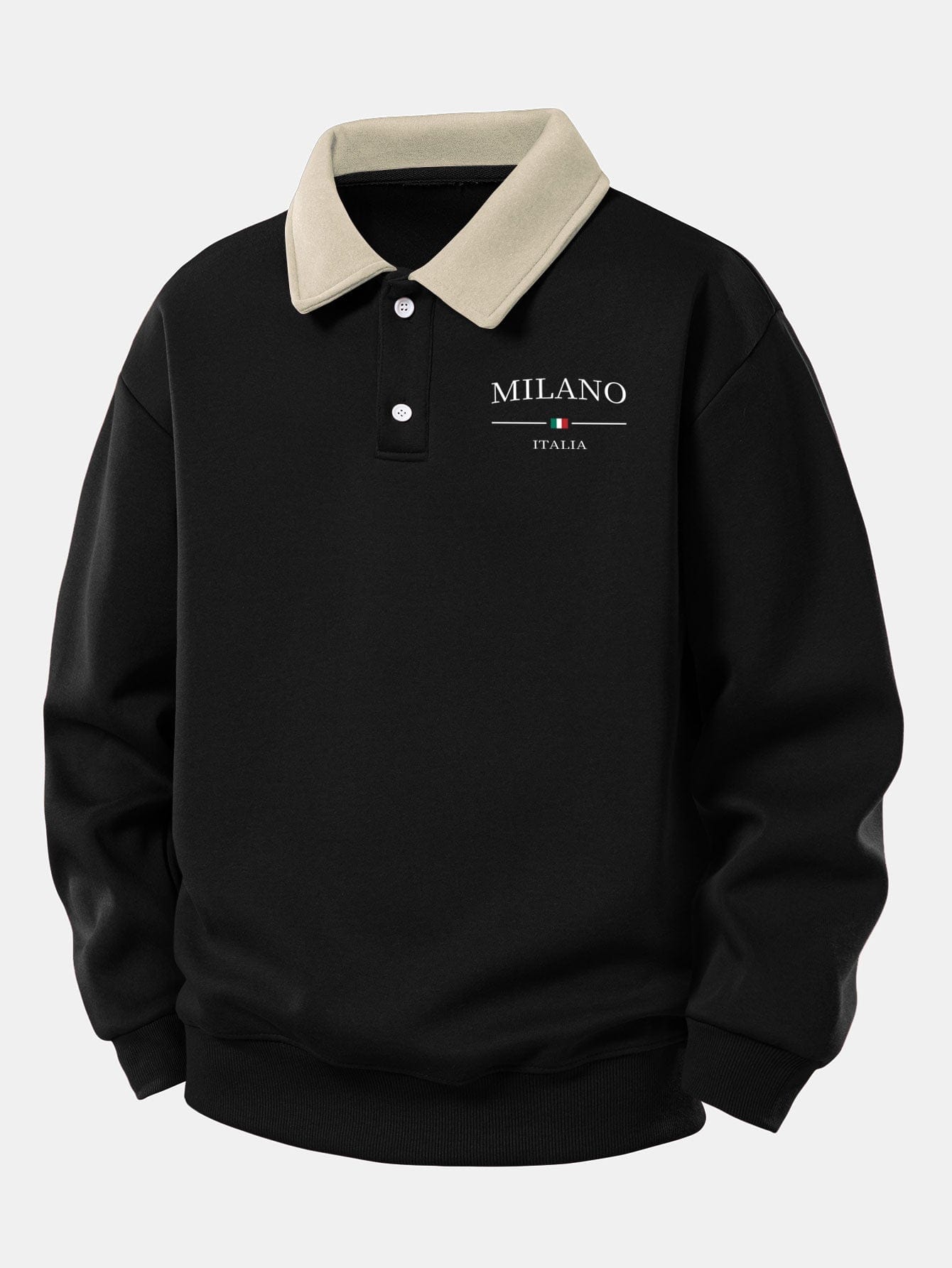 Velira Sweatshirts Šviesiai ruda / XS Atsipalaidavęs Milano Spaudos Kontrasto Polo Palaidinė