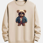 Velira Sweatshirts šviesiai ruda / XS Lokys Odinėje Striukėje Spauda Laisvas Švarkas