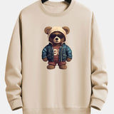 Velira Sweatshirts šviesiai ruda / XS Lokys Odinėje Striukėje Spauda Laisvas Švarkas
