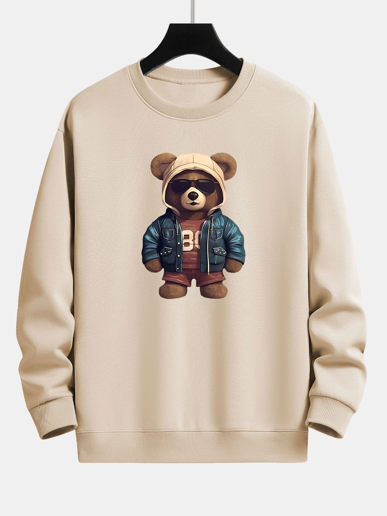 Velira Sweatshirts šviesiai ruda / XS Lokys Odinėje Striukėje Spauda Laisvas Švarkas