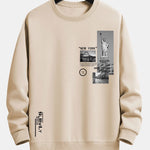 Velira Sweatshirts šviesiai ruda / XS Niujorko architektūros atspaudas laisvo kirpimo džemperis