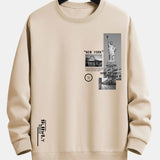 Velira Sweatshirts šviesiai ruda / XS Niujorko architektūros atspaudas laisvo kirpimo džemperis