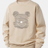 Velira Sweatshirts Šviesiai ruda / XS Taškuotas meškiukas spauda laisvas megztinis