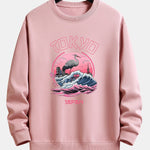Velira Sweatshirts šviesiapinkė / XS Tokijo Banga Gervė Paukštis Spauda Laisvas Fit Megztinis