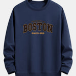 Velira Sweatshirts tamsiai mėlyna / S Boston Print Relax Fit Palaidinė