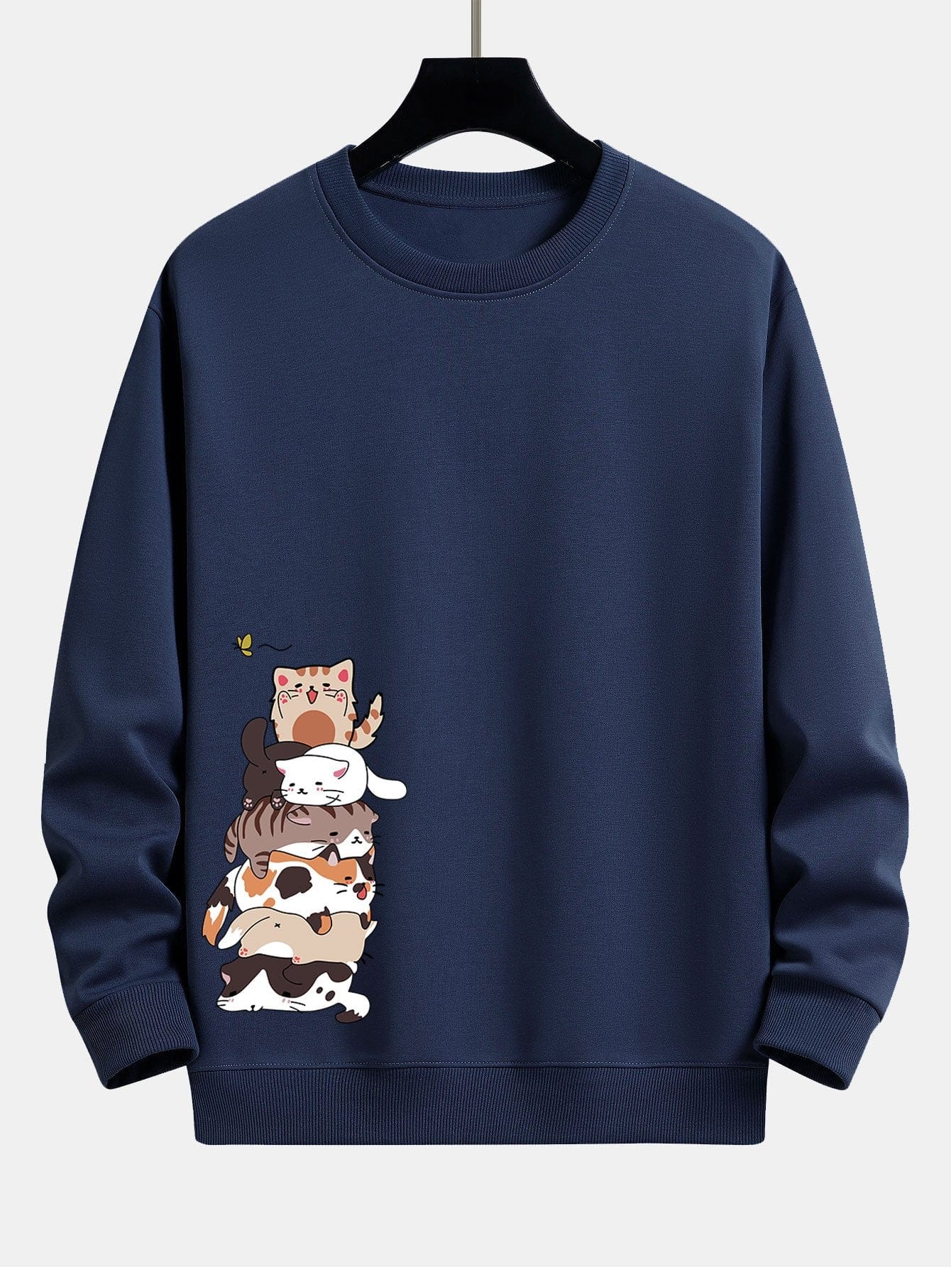 Velira Sweatshirts tamsiai mėlyna / S Karinio Katino Spauda Laisvalaikio Palaidinė