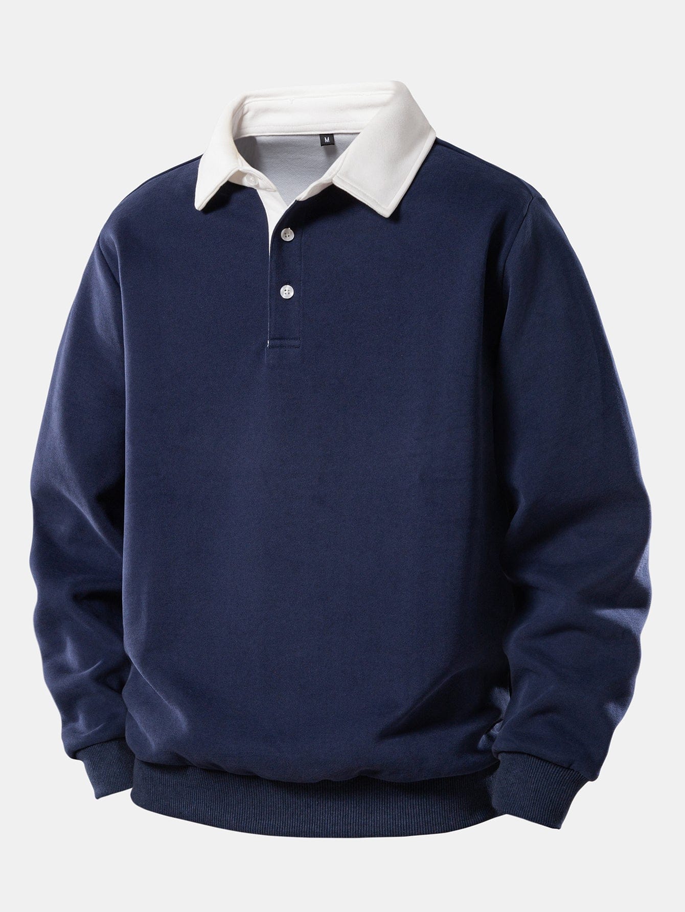 Velira Sweatshirts tamsiai mėlyna / S Kontrasto polo apykaklės džemperis