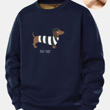 Velira Sweatshirts Tamsiai mėlyna / S Prancūziško takso rašto Teddy fliso pamušalu megztinis
