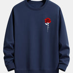 Velira Sweatshirts tamsiai mėlyna / S Rožių Rašto Laisvas Fit Megztinis