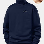 Velira Sweatshirts Tamsiai mėlyna / S Vyrų Print Teddy Fleece Pamušalu Kaklo Megztinis